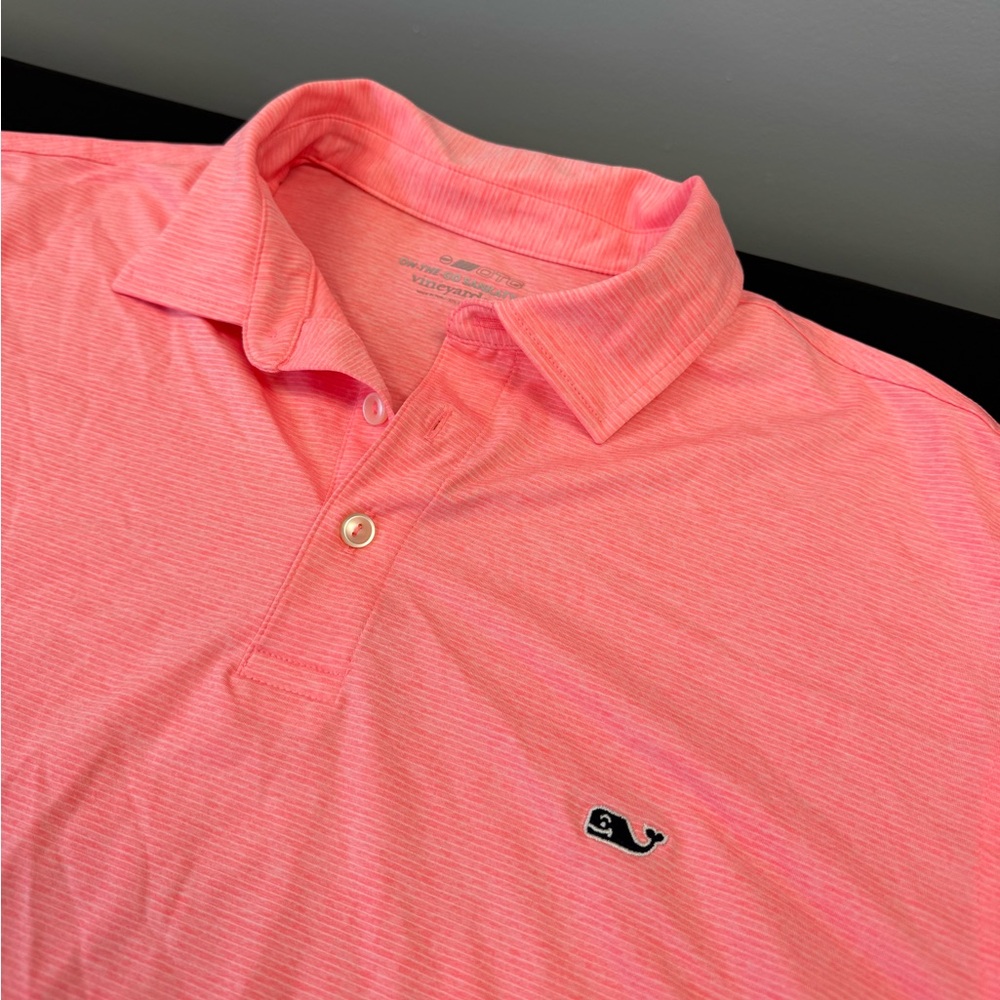 Men’s Vineyard Vines Premium High Quality Polo Pink/Orange- Size Large